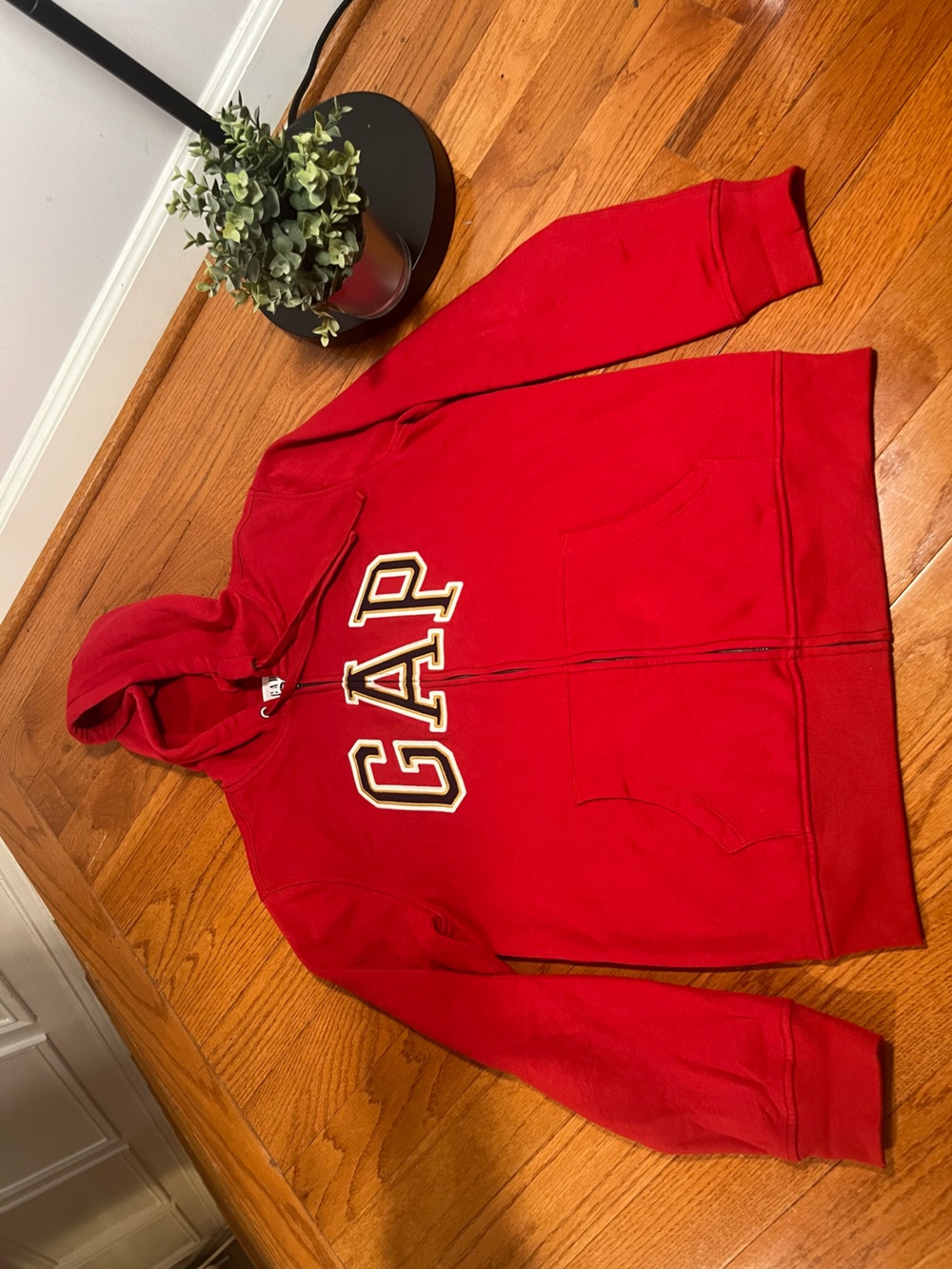 GAP Deep Red Full-Zip Hoodie with Logo Size Medium